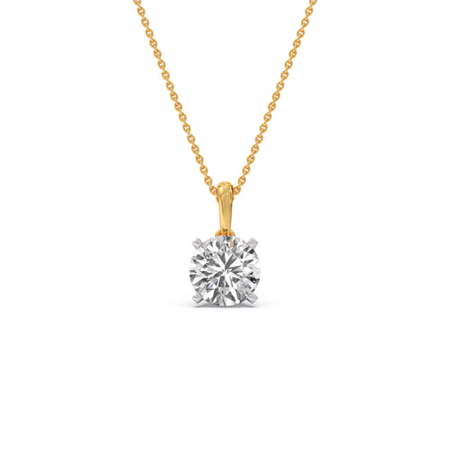 Accents Round Solitaire Chain Pendant