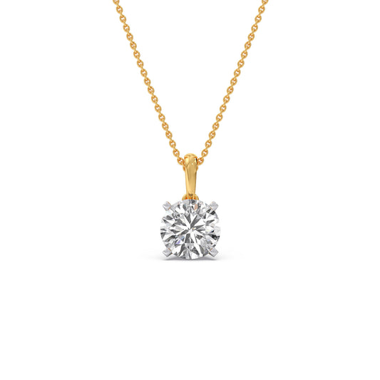 Accents Round Solitaire Chain Pendant - Yellow