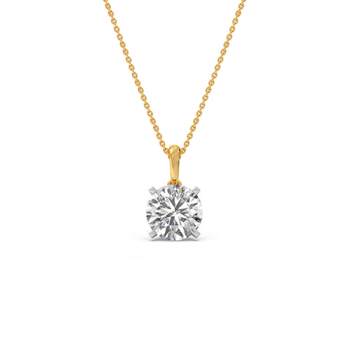 Lustrous Round Solitaire Chain Pendant