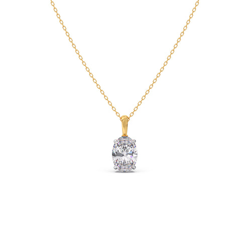 2ct Luminous Oval Solitaire Chain Pendant