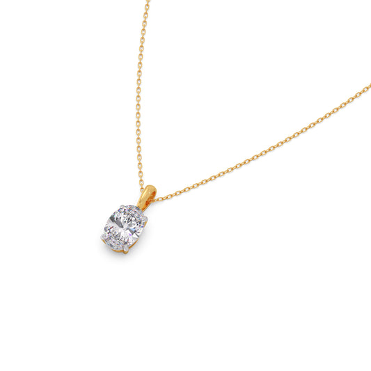 2ct Luminous Oval Solitaire Chain Pendant - Yellow