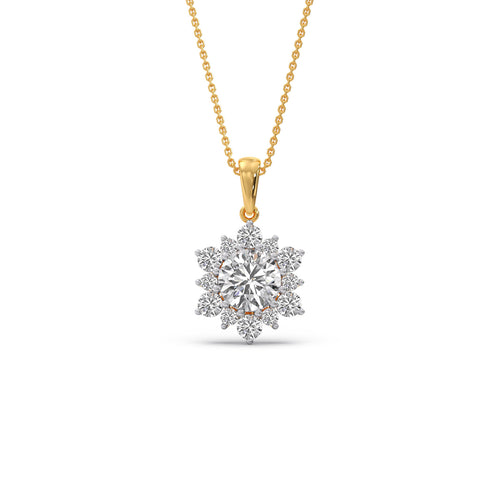 1.58 ct Nakshatra Sparkling Round Diamond Chain Pendant