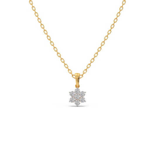 Nakshatra Dazzling Round Diamond Chain Pendant - Yellow