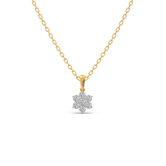 Nakshatra Luminous Round Diamond Chain Pendant - Yellow