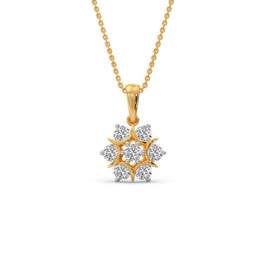 Nakshatra Tara Cluster Diamond Chain Pendant - Yellow