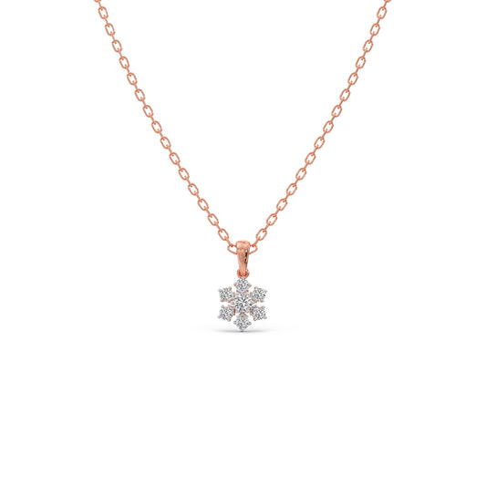 Nakshatra Rosette Cluster Diamond Chain Pendant - Rose
