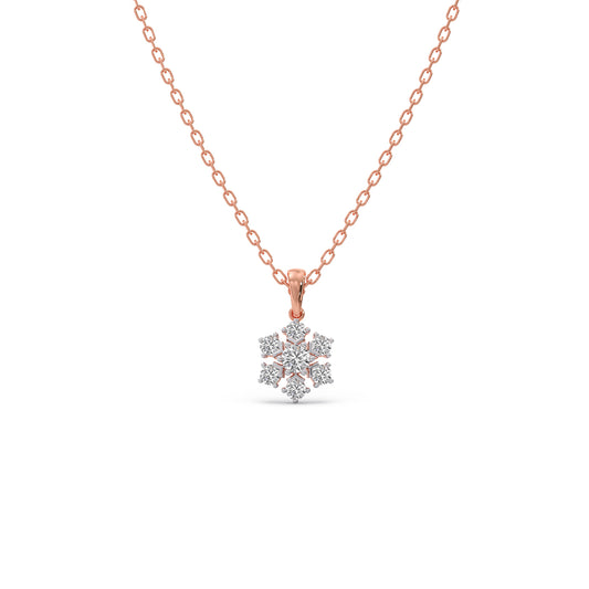 Nakshatra Bloom Cluster Diamond Chain Pendant - Rose