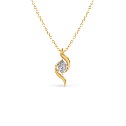 0.76 ct Lyric Hexa Solitaire Chain Pendant