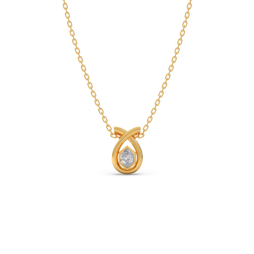 0.76 ct Ribbonette Hexa Solitaire Chain Pendant