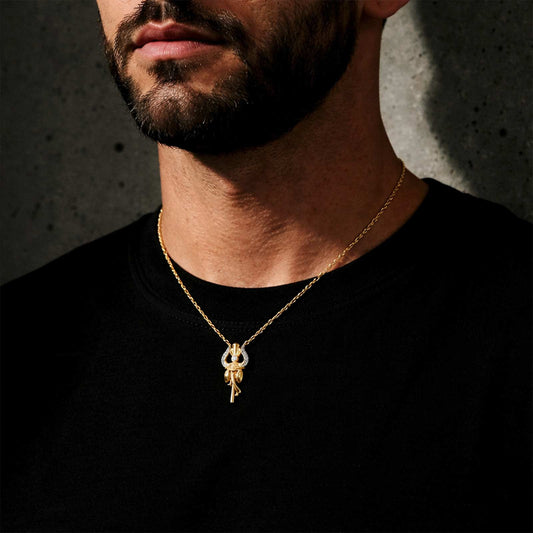 Vedic Trishul Round Diamond Pendant - MQ_AI