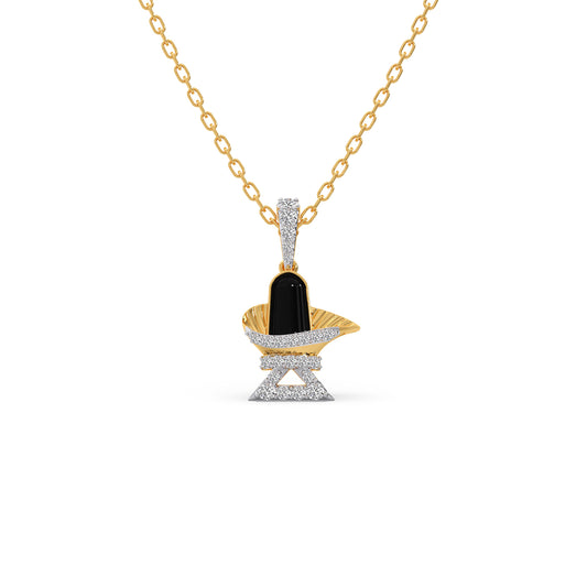 Sacred Shivlingam Diamond Pendant - Yellow