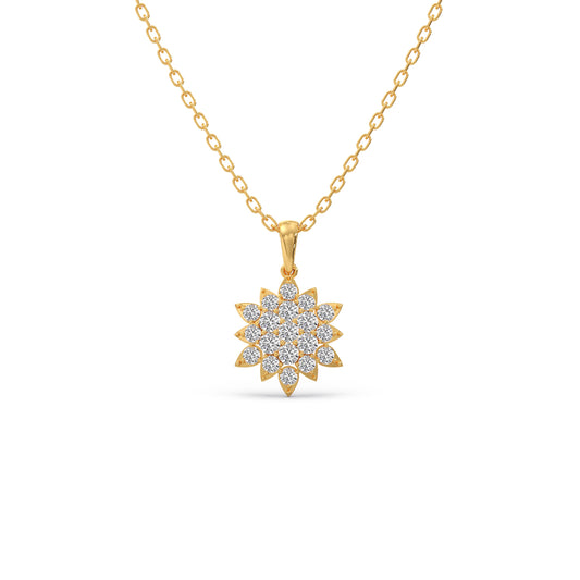 Nakshatra Aster Diamond Chain Pendant - Yellow