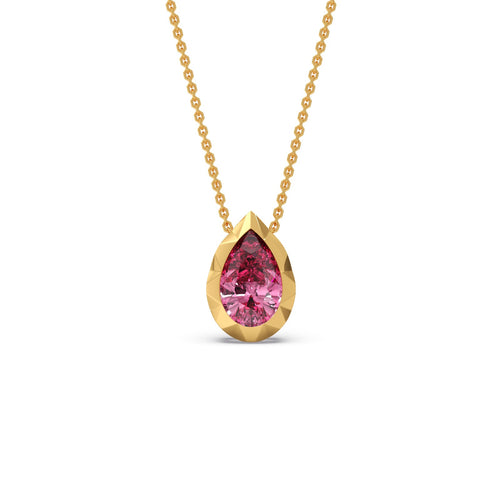 Chrome Teardrop Coloured Lab Diamond Chain Pendant