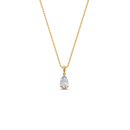0.5 ct Sparkling Pear Solitaire Chain Pendant