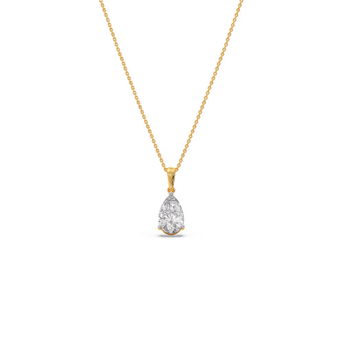 1 ct Feminine Pear Solitaire Chain Pendant