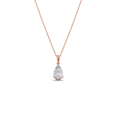 1.5 ct Teardrop Pear Solitaire Chain Pendant