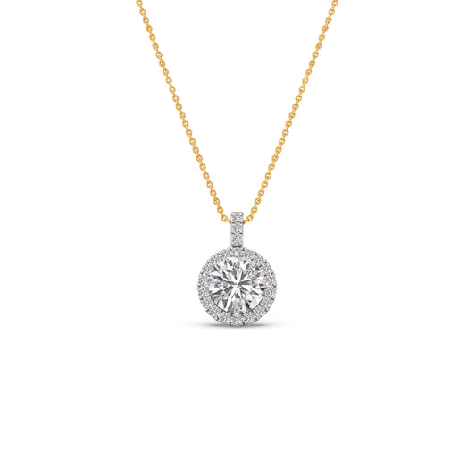 1.38 ct Lumina Halo Solitaire Chain Pendant - Yellow