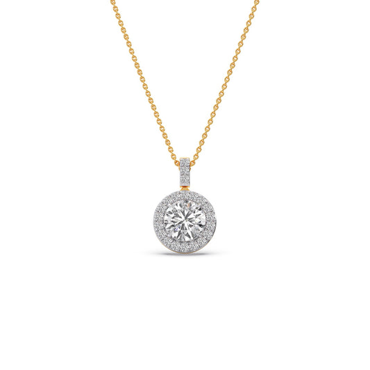 1.18 ct Lumina Halo Solitaire Chain Pendant - Yellow