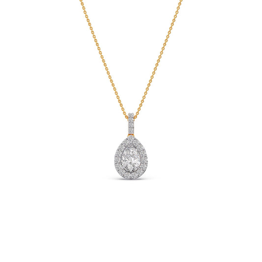 1.06 ct Majesty Pear Halo Chain Pendant - Yellow