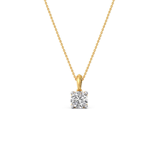 1 ct Iconic Round Solitaire Chain Pendant - Yellow