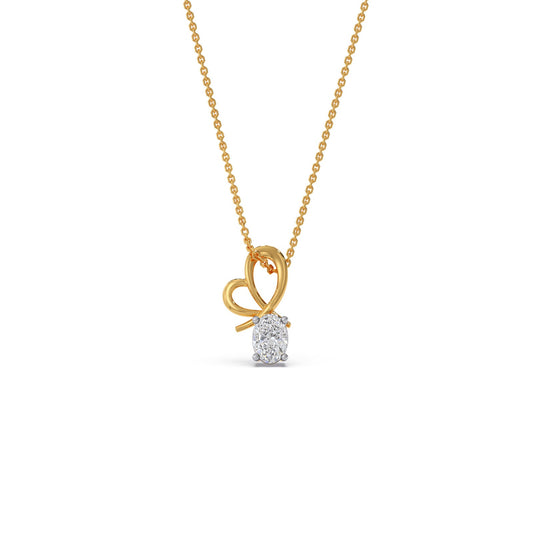Fluttering Elegance Diamond Chain Pendant - Yellow