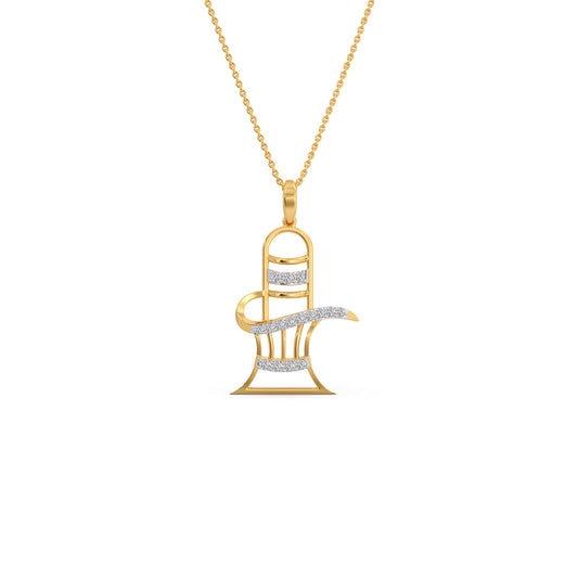 Shiva Lingam Diamond Pendant - Yellow