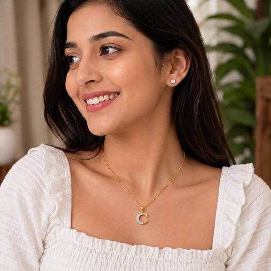 C Alphabet Diamond Pendant - MQ_AI