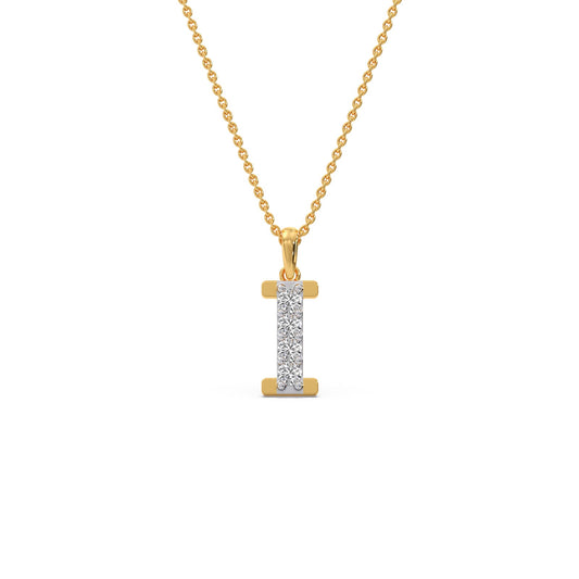 I Alphabet Diamond Pendant - Yellow