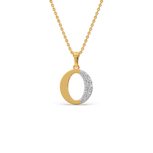 O Alphabet Diamond Pendant - Yellow
