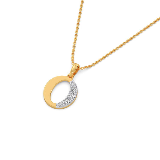 O Alphabet Diamond Pendant - Yellow