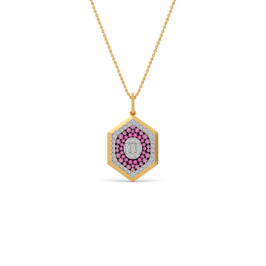 Celestial Hexa Gemstone Pendant - Yellow