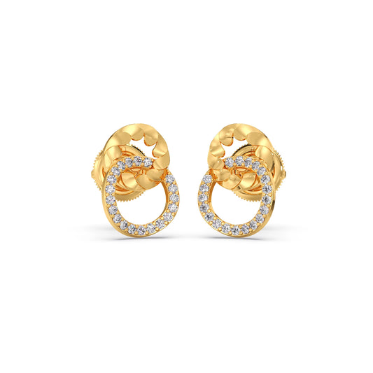 Gold Diamond Loop Earrings - Yellow