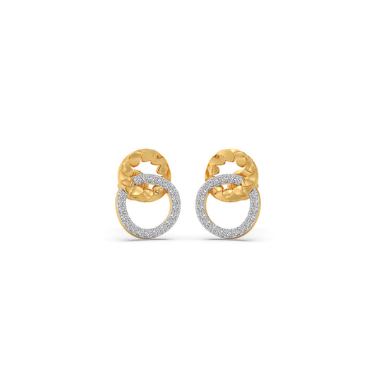 Gold Diamond Loop Earrings - Yellow