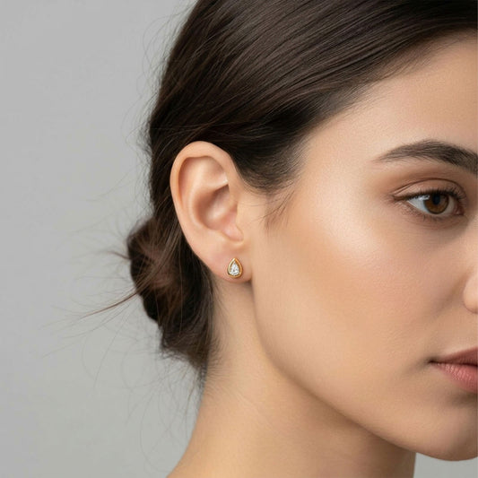 Pear Shape Diamond Stud Earrings - MQ_AI