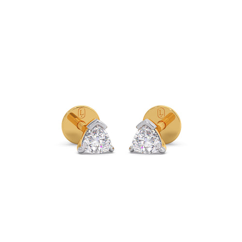 Delta Trillion-Cut Solitaire Stud Earrings