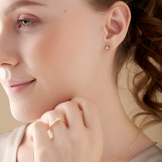 Delta Trillion-Cut Solitaire Stud Earrings - MQ