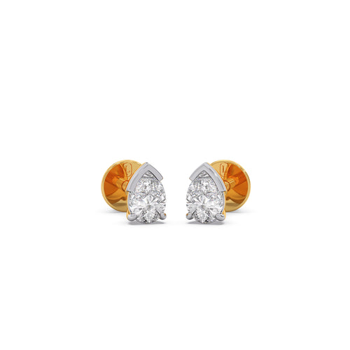 Astra Pear Solitaire Studs Earrings