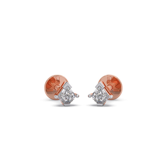 Glistening Coffin-Cut Diamond Stud Earrings - Rose