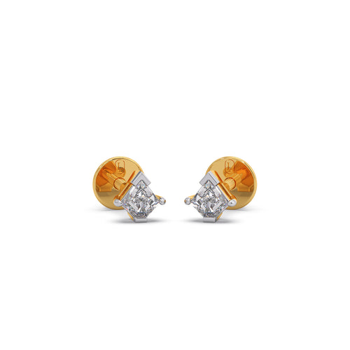 Glistening Coffin-Cut Diamond Stud Earrings