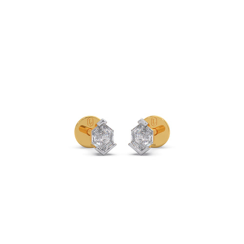 Hexa Smallitaires Half Bezel Earrings