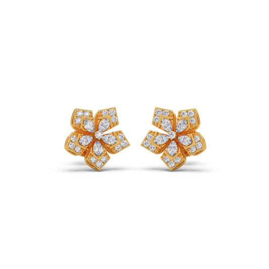 Petalic Flora Diamond Earrings - Yellow