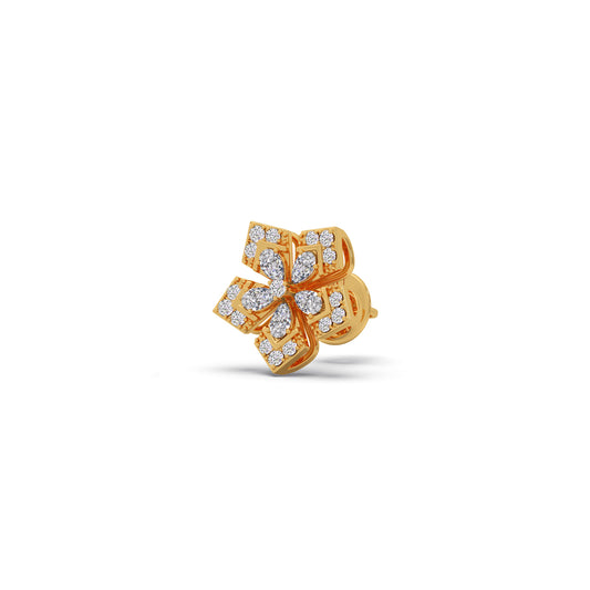 Petalic Flora Diamond Earrings - Yellow