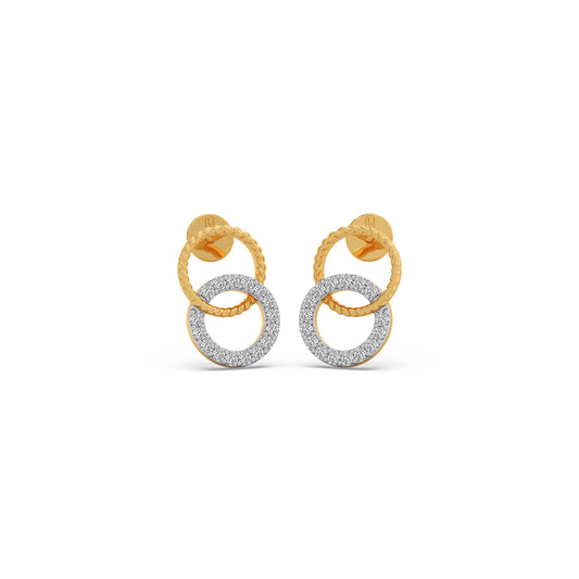 Intertwined Diamond Stud Earrings - Yellow