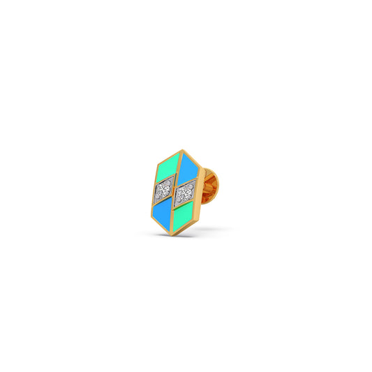 Tideflow Enamel Diamond Studs Earrings - Yellow
