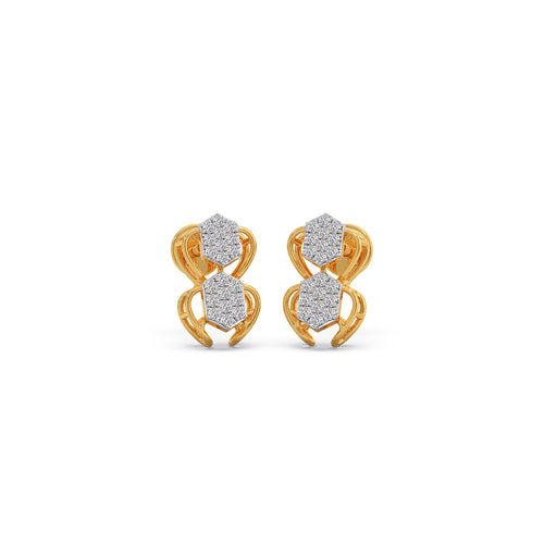 Antiqua Drop Diamond Stud Earrings