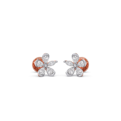 Pear & Marquise Diamond Petal Flower Earrings