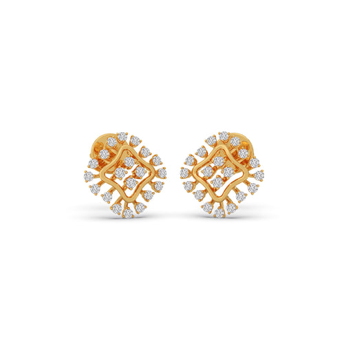 Golden Ray Kite Diamond Stud Earrings