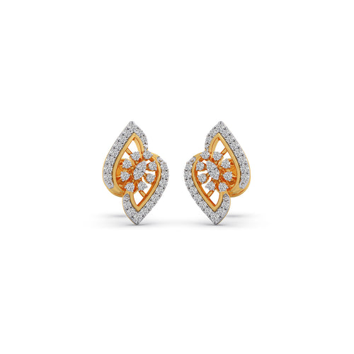 Floral Mirage Diamond Stud Earrings