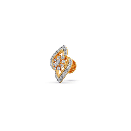 Floral Mirage Diamond Stud Earrings - Yellow