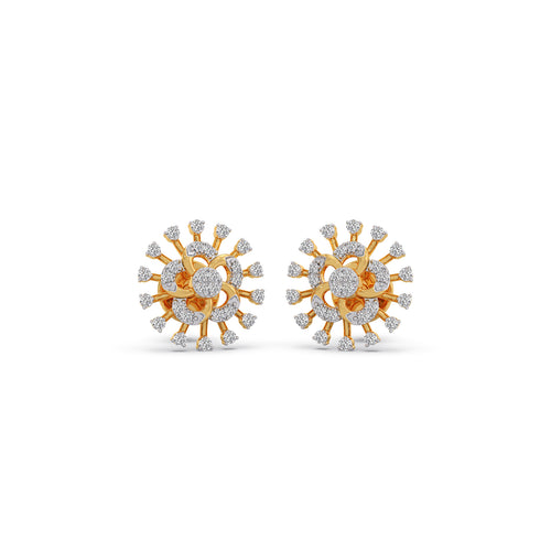 Starlight Swirl Diamond Stud Earrings